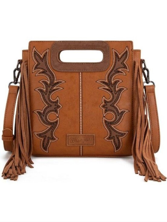 Wrangler Handbags - Wrangler Brown Western Fringe Crossbody Handbag
